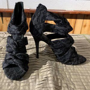 Elizabeth and James Fabric Open-Toe Heels